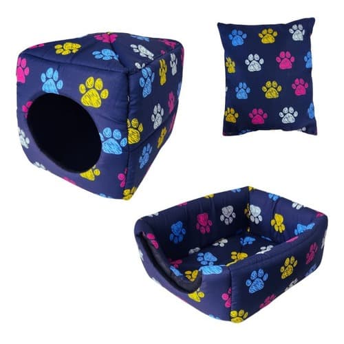 Cama Para Cachorro e Gato 2 em 1 Vira Toca Iglu Macia Limpa Facil