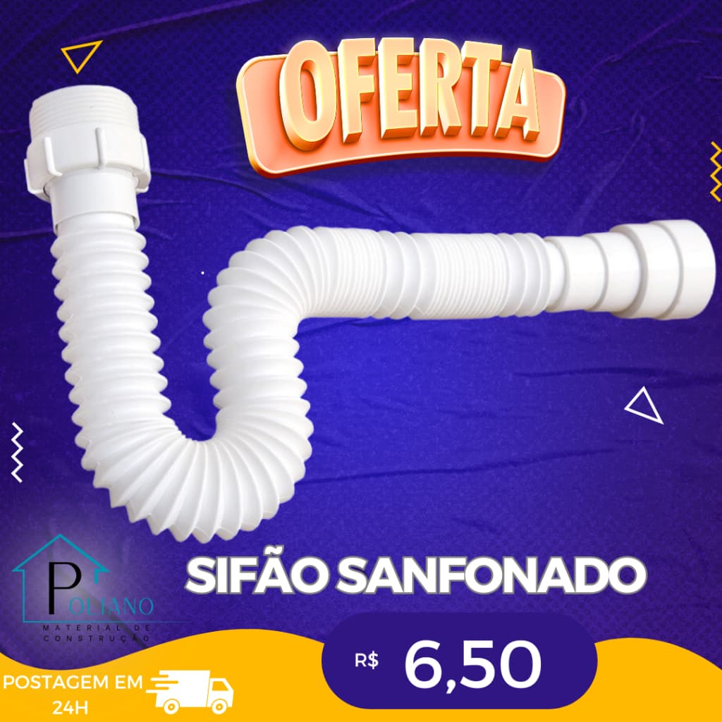 Sifao tubo sanfonado ajustável Lavatório/Pia/Tanque Universal 70cm
