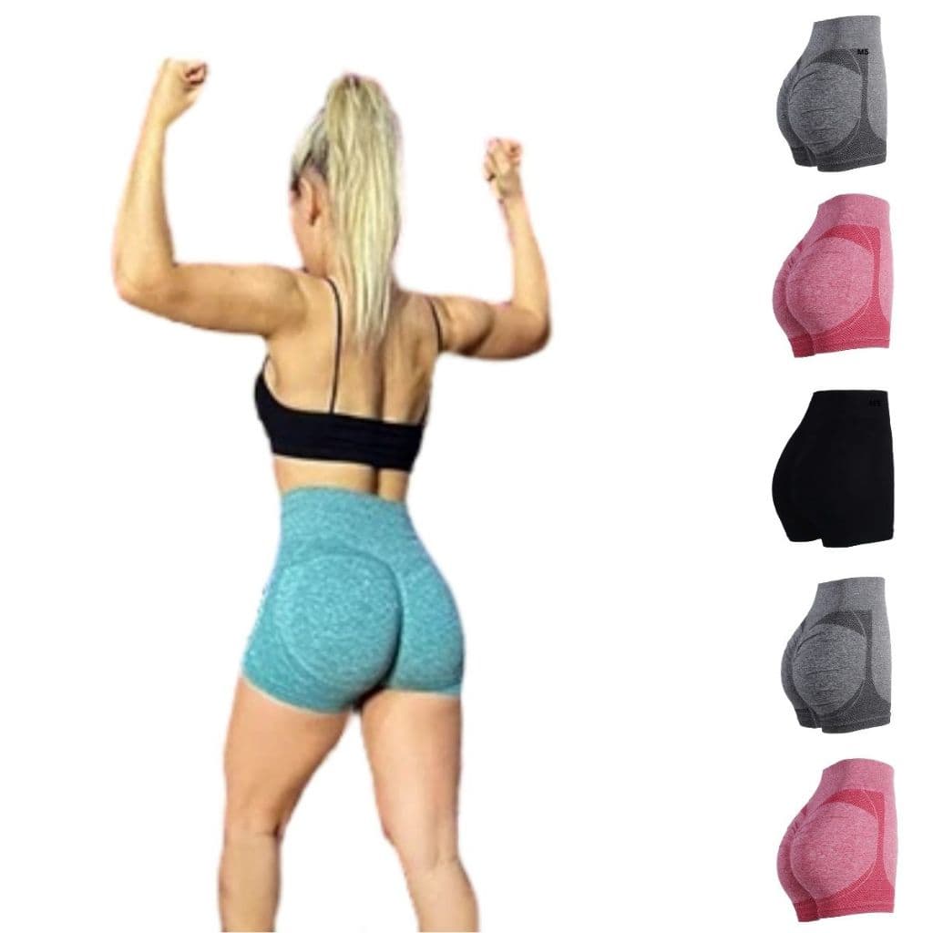 Kit 5 Bermuda Feminina Empina Bumbum Treino Corrida
