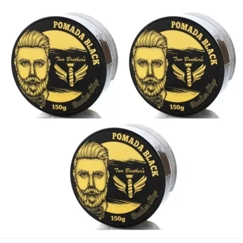 kit 3 Cera Pomada Black 150g para modelar e fixar cabelo two brothers profissional