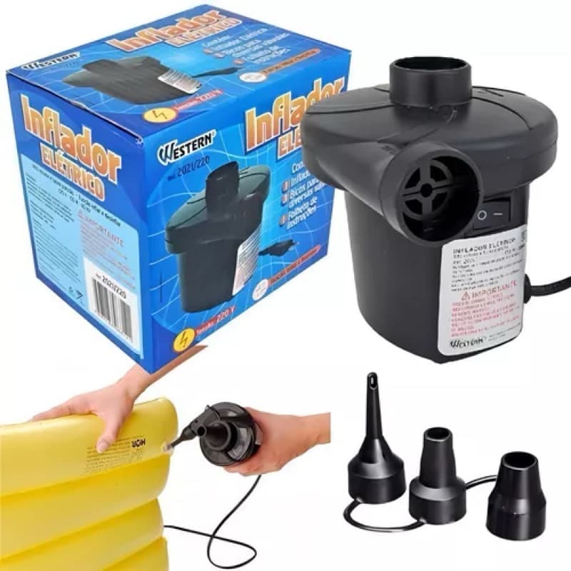 Bomba Elétrica Pneumática Para Secar E Encher Colchão Boias Piscinas Infláveis Portátil 220 V