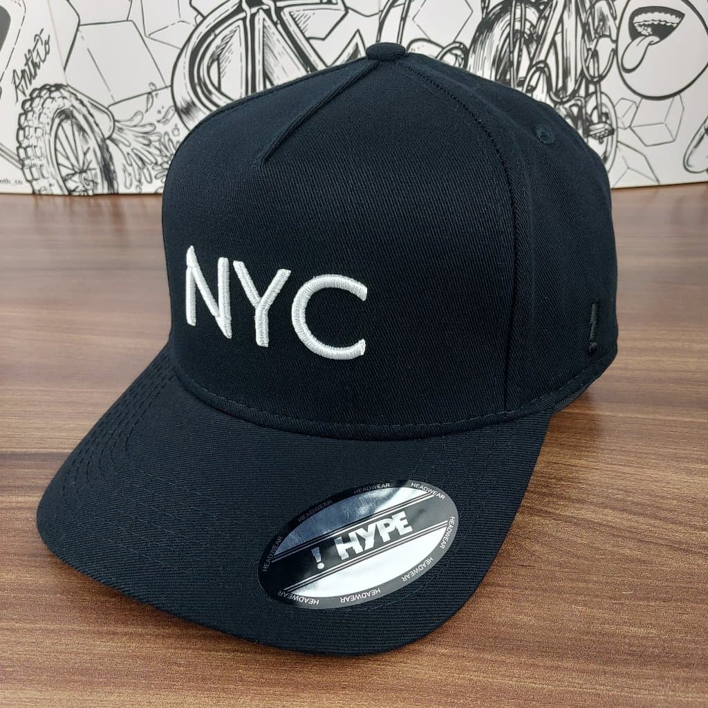 Boné New York Aba Curva NYC Bordado Original Algodão Trucker Americano Fitão Premium Fundo Unissex