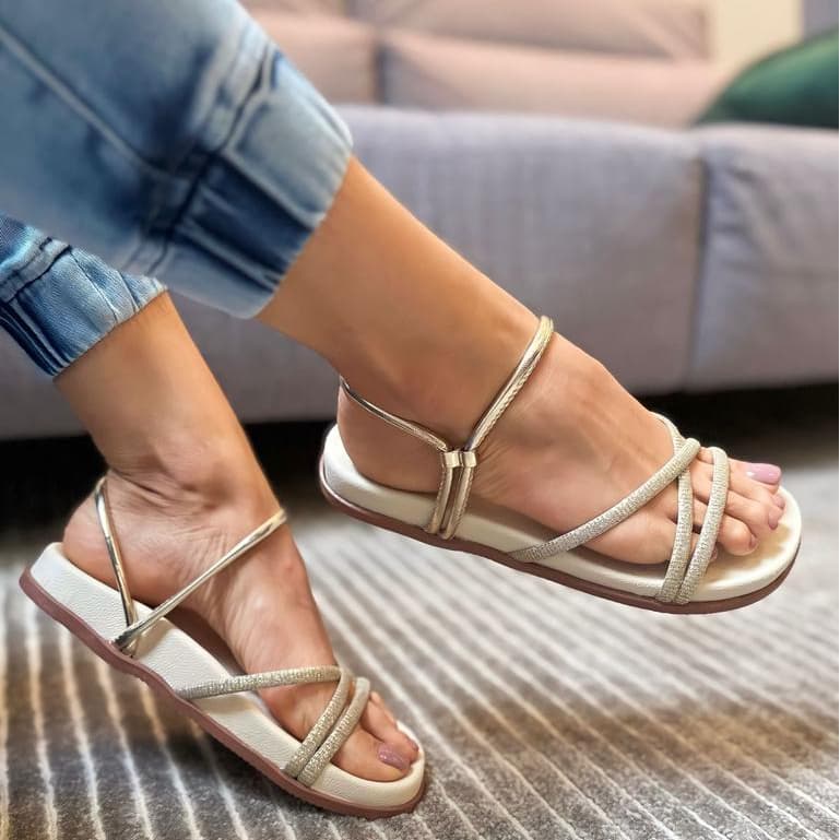 Sandália Papete Bikn Rasteirinha Feminina Conforto rbmultishoes