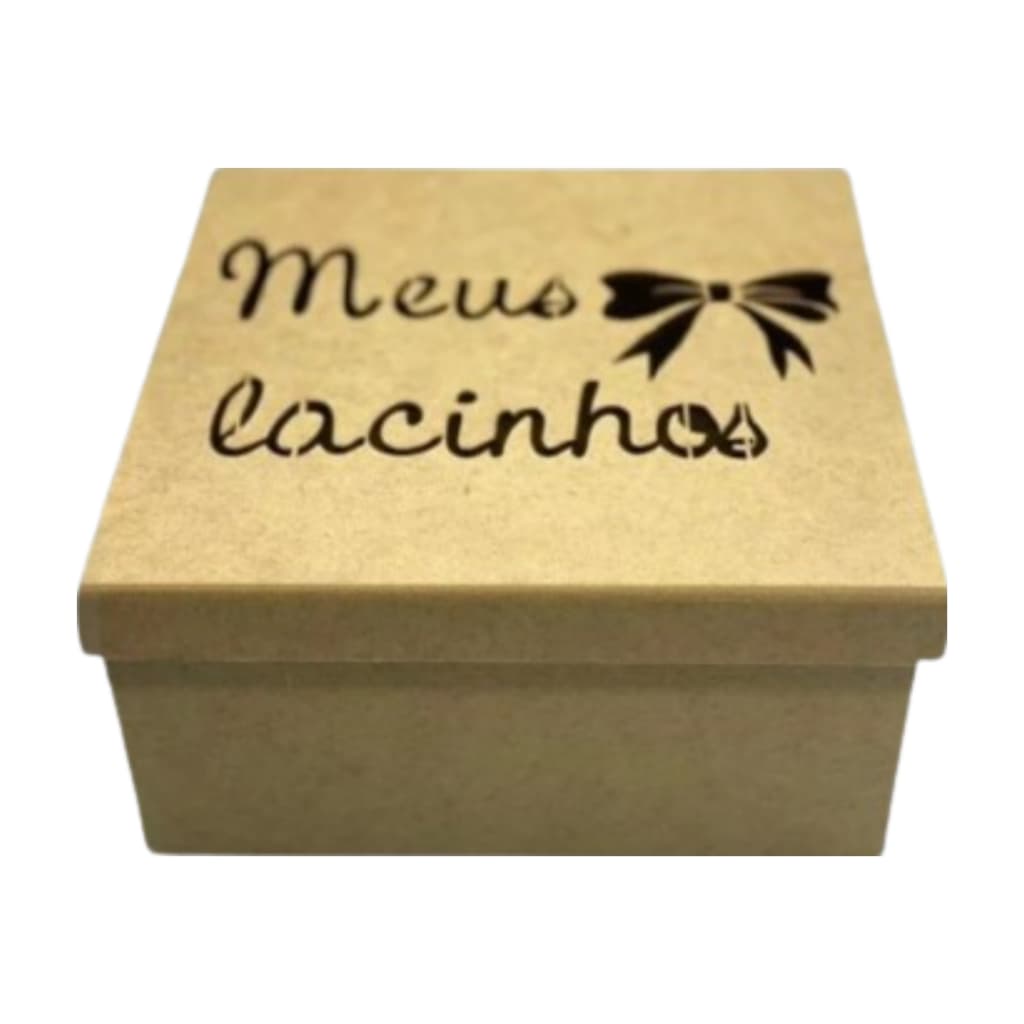 Caixa Meus Lacinhos 20x20x10 Decoração Mdf Porta Laços, Tiara, Presente, Quarto De Menina
