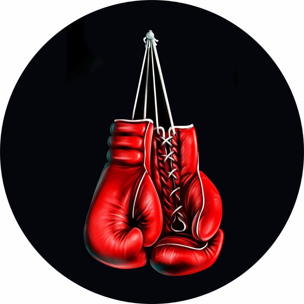 Painel Redondo 1,50X1,50 em Tecido Sublimado Boxe Luta Luvas