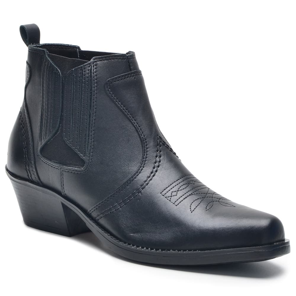 Bota botina Country Preta Unissex V03