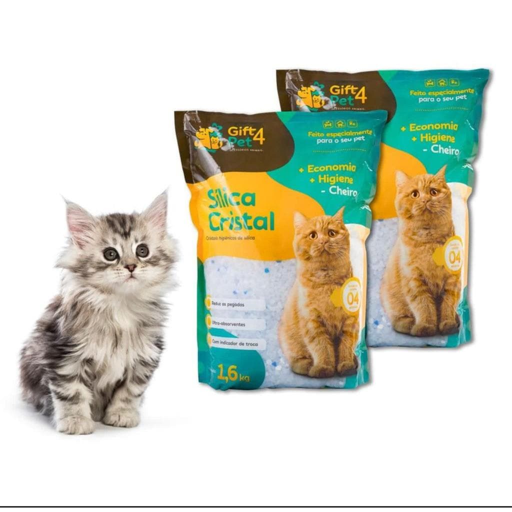 kit 2 pacotes de CRISTAIS DE SILICA AREIA HIGIÊNICA com cristais azuis Premium 1,6KG CADA