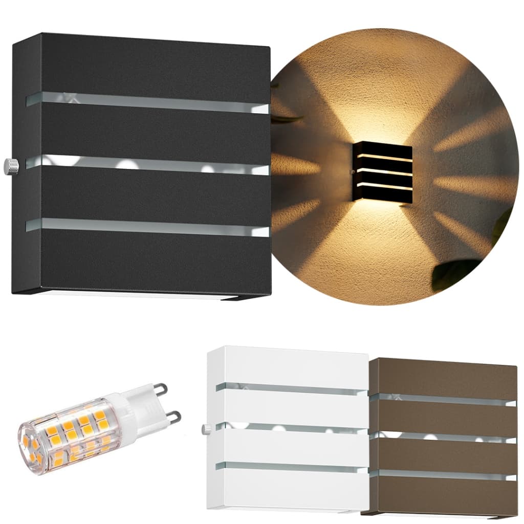 2x Arandela Externa Slim 3 Frisos Alumínio + LED G9 5W MF123