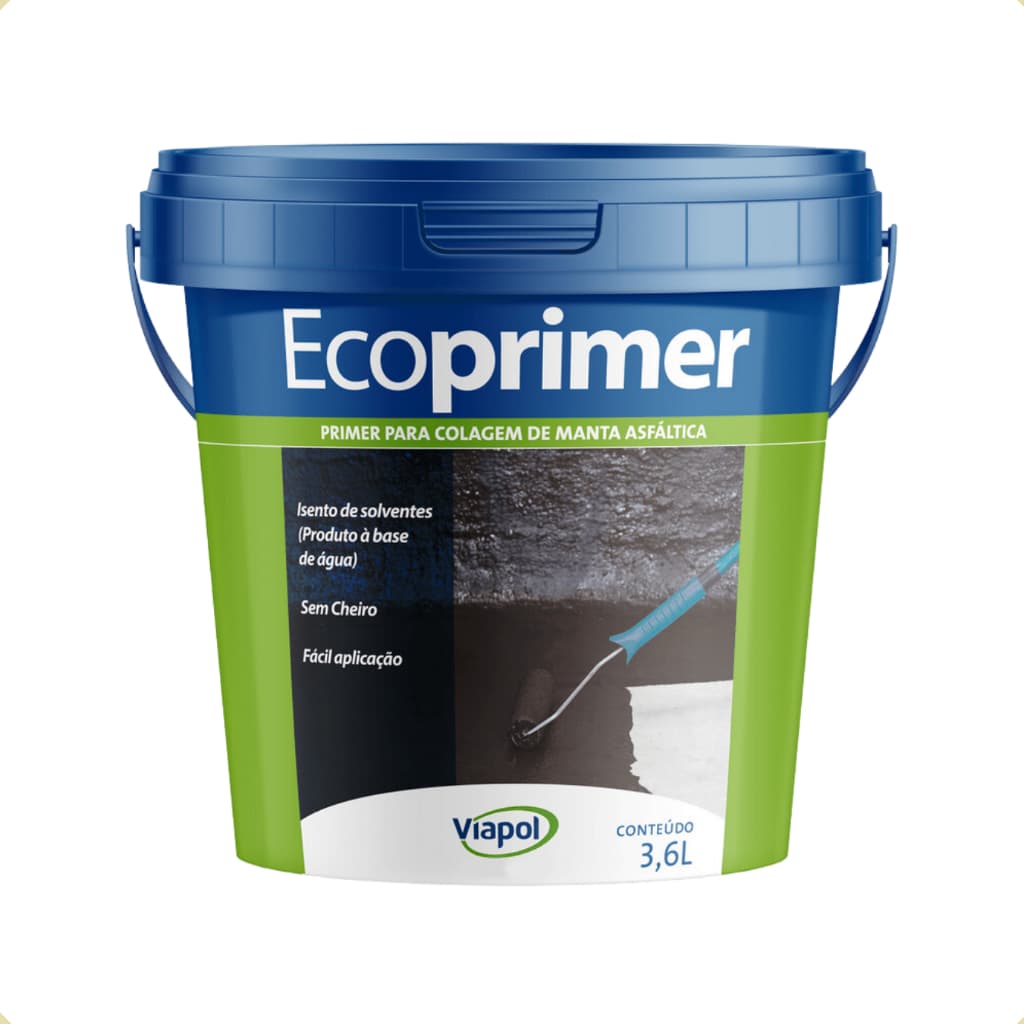 Ecoprimer Viapol  Para Colagem De Mantas e Fitas Asfálticas Galão 3,6 Litros