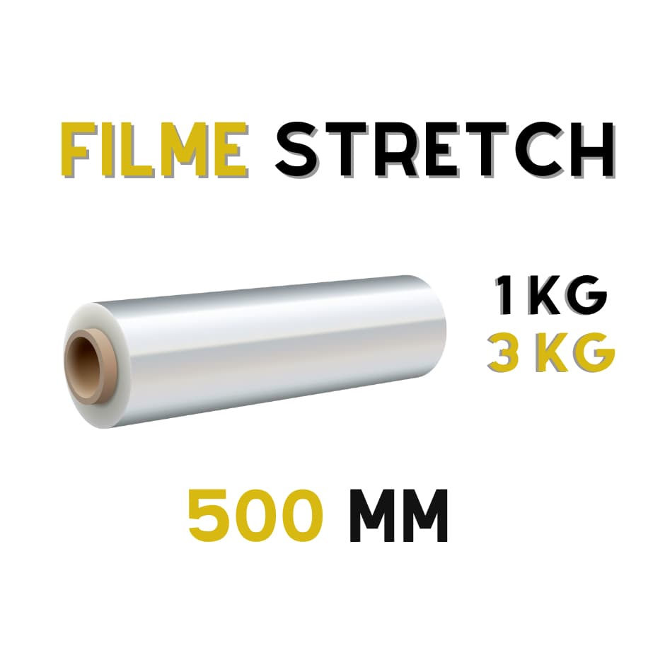 Bobina Filme Stretch 50 cm - 300% esticável ( 1 KG ou 3 KG )