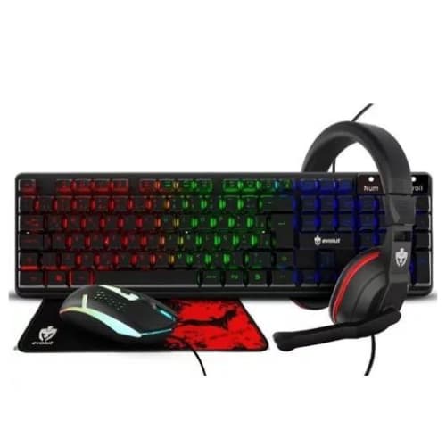 Kit Gamer Evolut Eg-54 (teclado, Mouse, Mousepad E Headset) Cor do mouse Preto Cor do teclado Preto