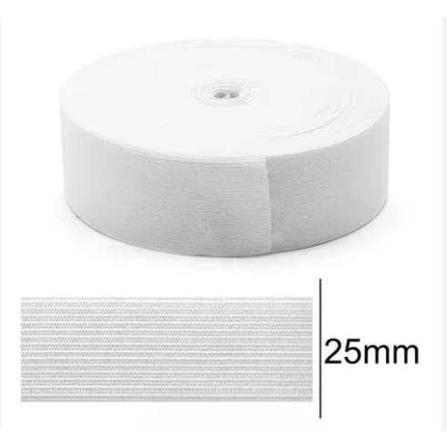 Elásticos Para Roupas 25 mm com  25m Cintura Branco Elástico Fita Acessórios De Costura