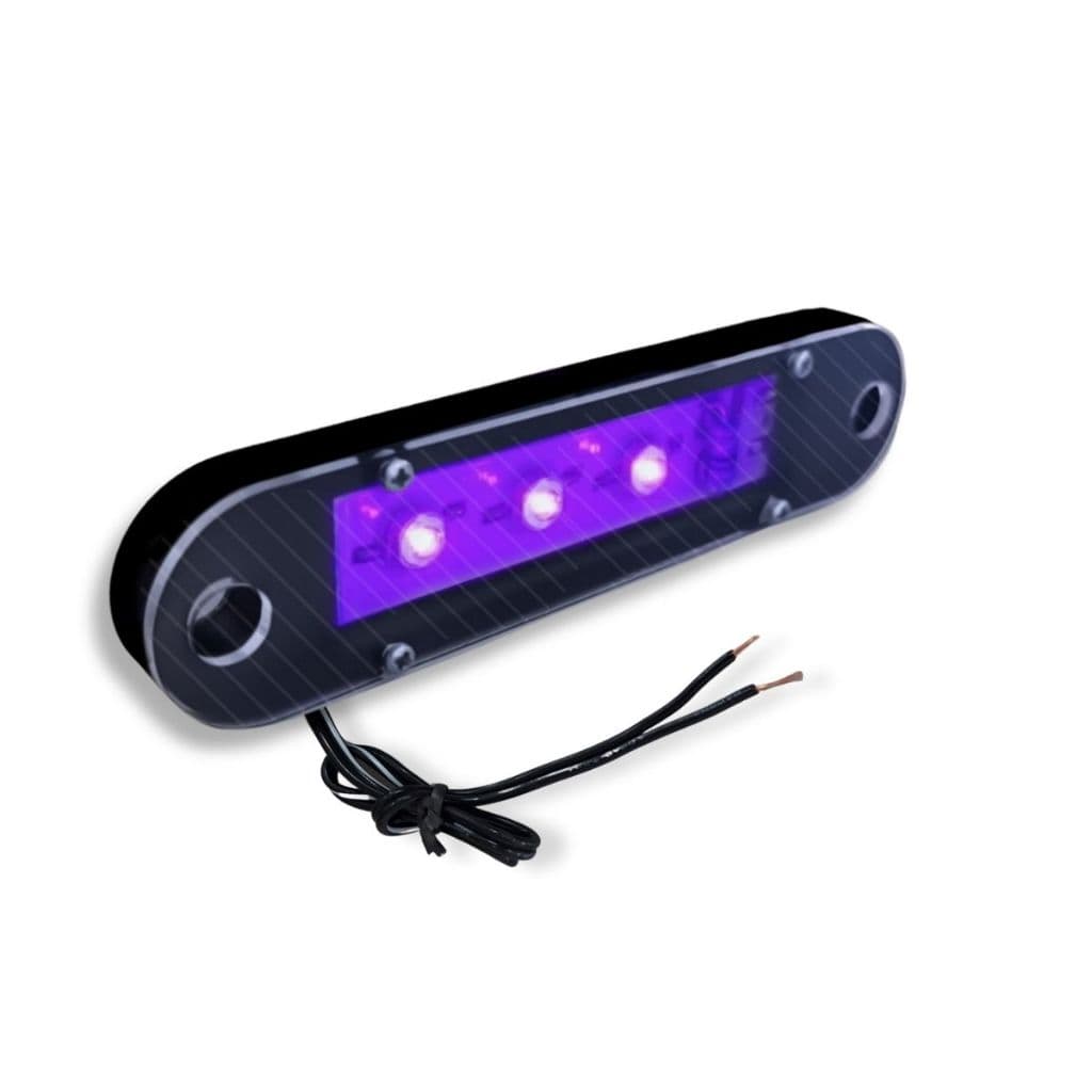 Farol 12V Luz Negra Profissional Deltrônica Lâmpada LED UV P/ Carro Barco Som Automotivo Festa