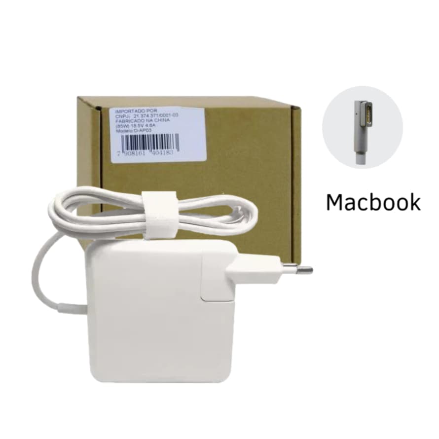 Fonte Carregador para Macbook 85W 18.5V Pro Apple Magsafe 1 a1212, A1286, A1297, A1343  D-AP03