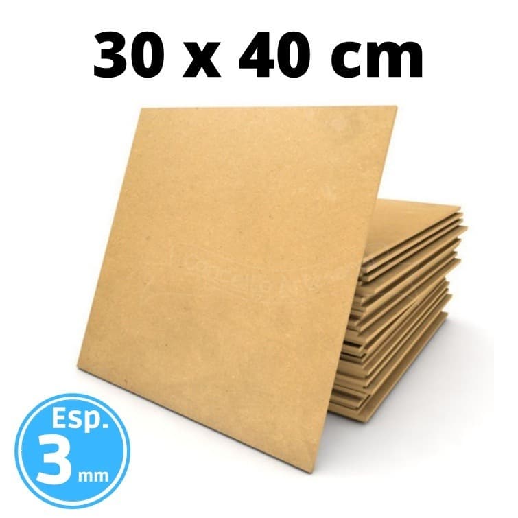 Placa Chapa MDF Cru 3mm 40x30 cm Quadro Artesanato quadrinho base para mandala placa lisa para pintura placa para quebra cabeça