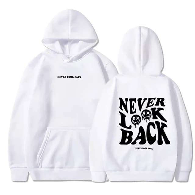 Blusa Moletom Canguru Never Look Back Nunca Olhem Para Trás Streetwear Unissex