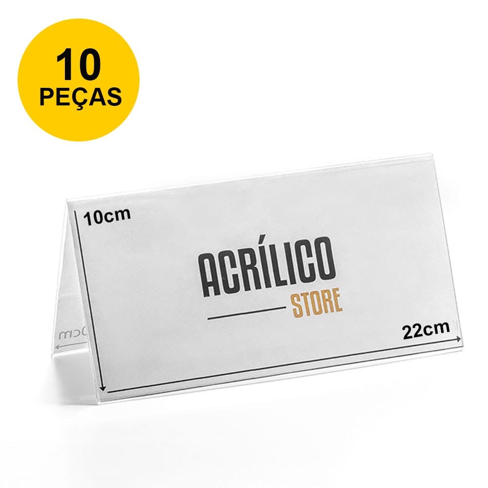 Prisma de mesa 22x10cm - Kit 10 Peças
