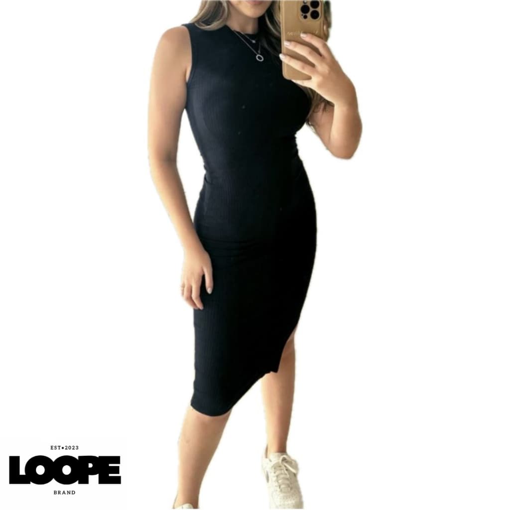 Vestido Regata Midi Canelado