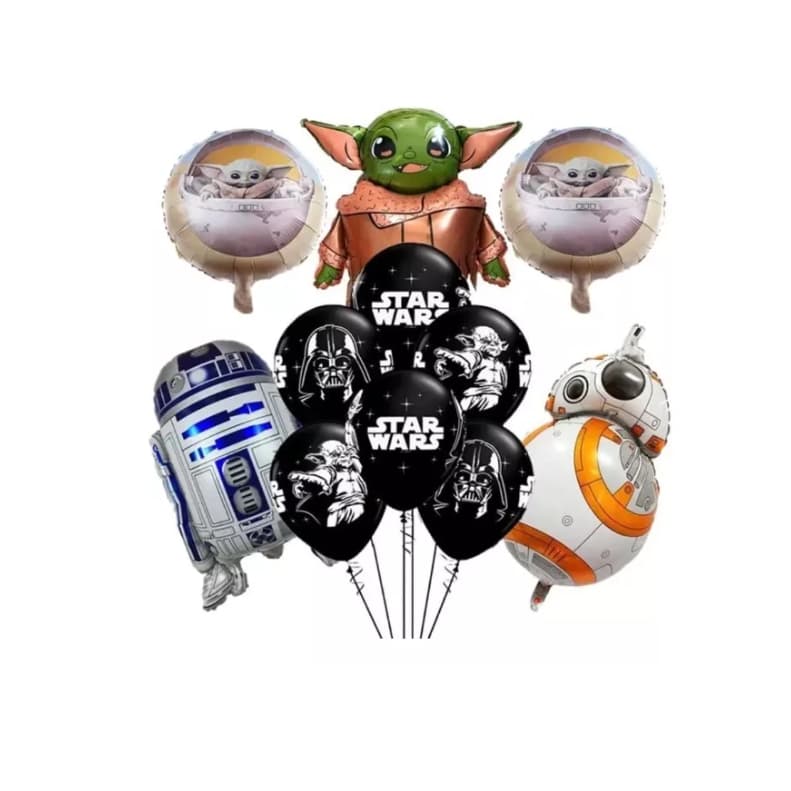 Pack 11 Balões Latex Festa Star Wars Yoda Darth Decoração divertido