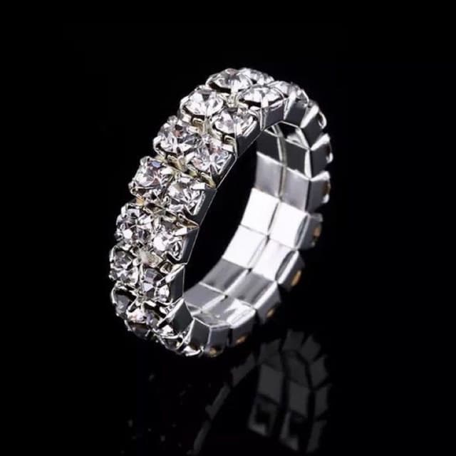 Anel Ice Masculino | Feminino  Cravejado Com Pedra Zircônia Prata Tamanho Ajustável