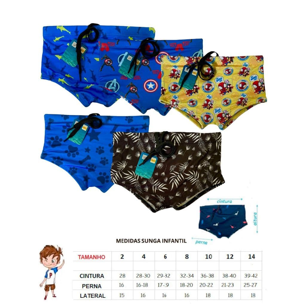 kit sunga infantil barata