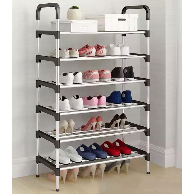 Sapateira Vertical Luxo para 18 Pares com 6 Prateleiras em Aço Cromado top