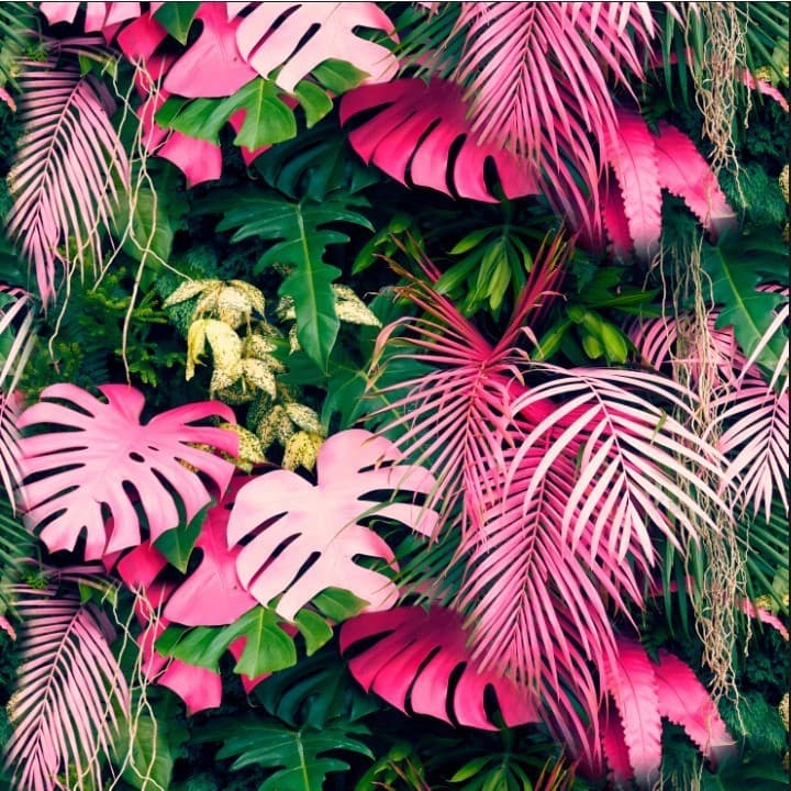 Papel de Parede Autocolante Jardim Vertical Rosé Folhagem Adesivo 2,00m