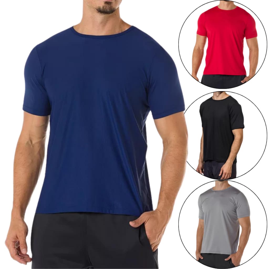 Blusa manga curta masculina camisa academia proteção uv