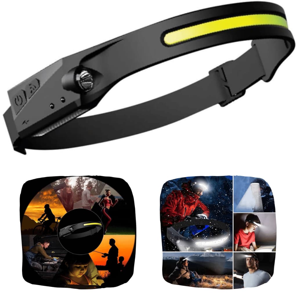 Lanterna de Cabeça Recarregável Com Usb Led Corpo Motion Camping Torch Light Lamp