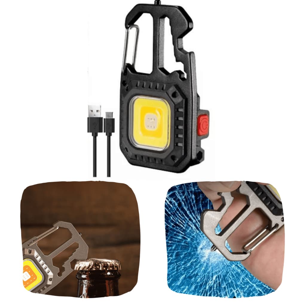 Mini Lanterna Chaveiro de Bolso Com LED Chaveiro 6x1 Multi Funcional Super Potente Recarregável