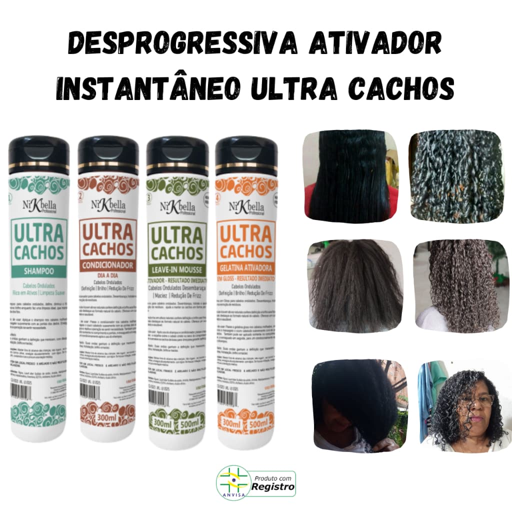 Kit Ativador de Cachos Desprogressiva - Transformação Instantânea para Transição Capilar Completo