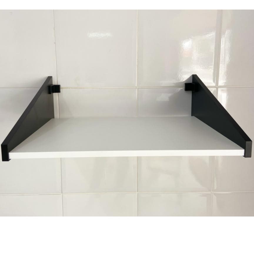 Suporte em MDF Branco com Preto para Microondas 35L