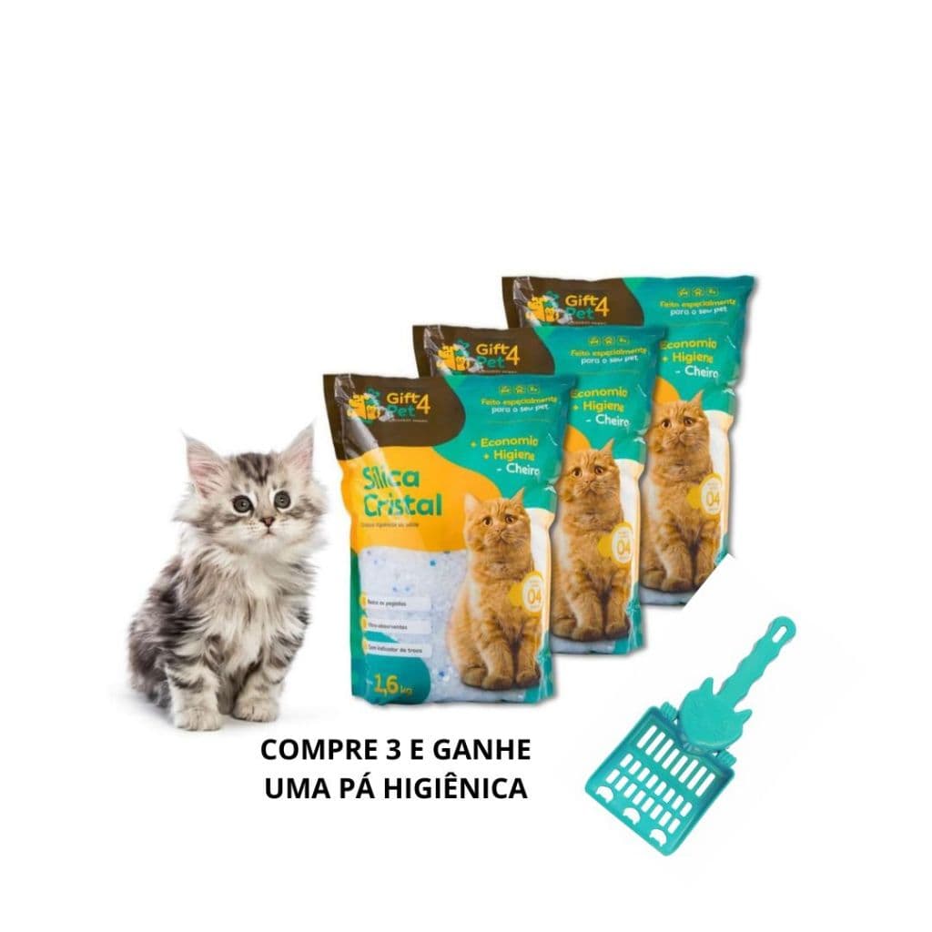 COMPRE KIT COM 3 PACOTES DE CRISTAIS DE  SILICA E GANHE UMA PÁ COLETORA PROMOÇÃO