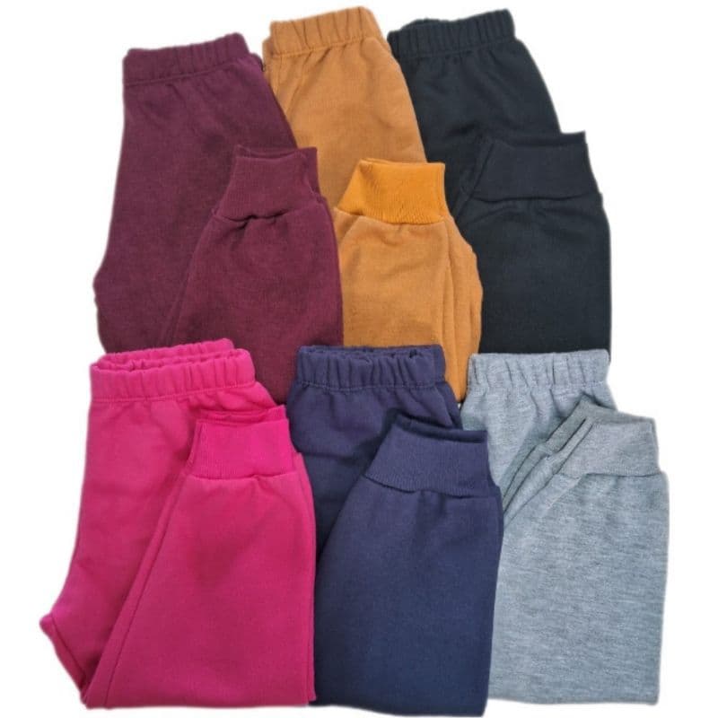 Calça de moletom infantil  RN Algodão  estilo mijão nos tamanhos P M G e 1 ano.