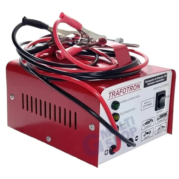 Carregador de Bateria Automotiva CF10 12 Volts 10 Amperes/Hr, Bivolt, Flutuante Inteligente