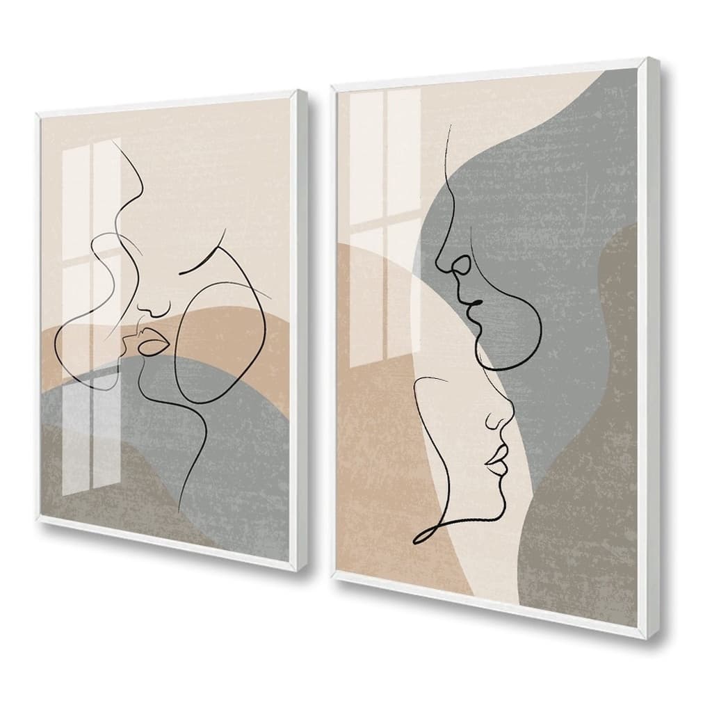 Quadros Decorativos Mosaico Abstrato Amor Em Curvas Quarto Casal