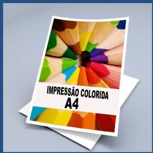 Impressão Colorida em Papel Fotográfico 180g, Tamanho A4