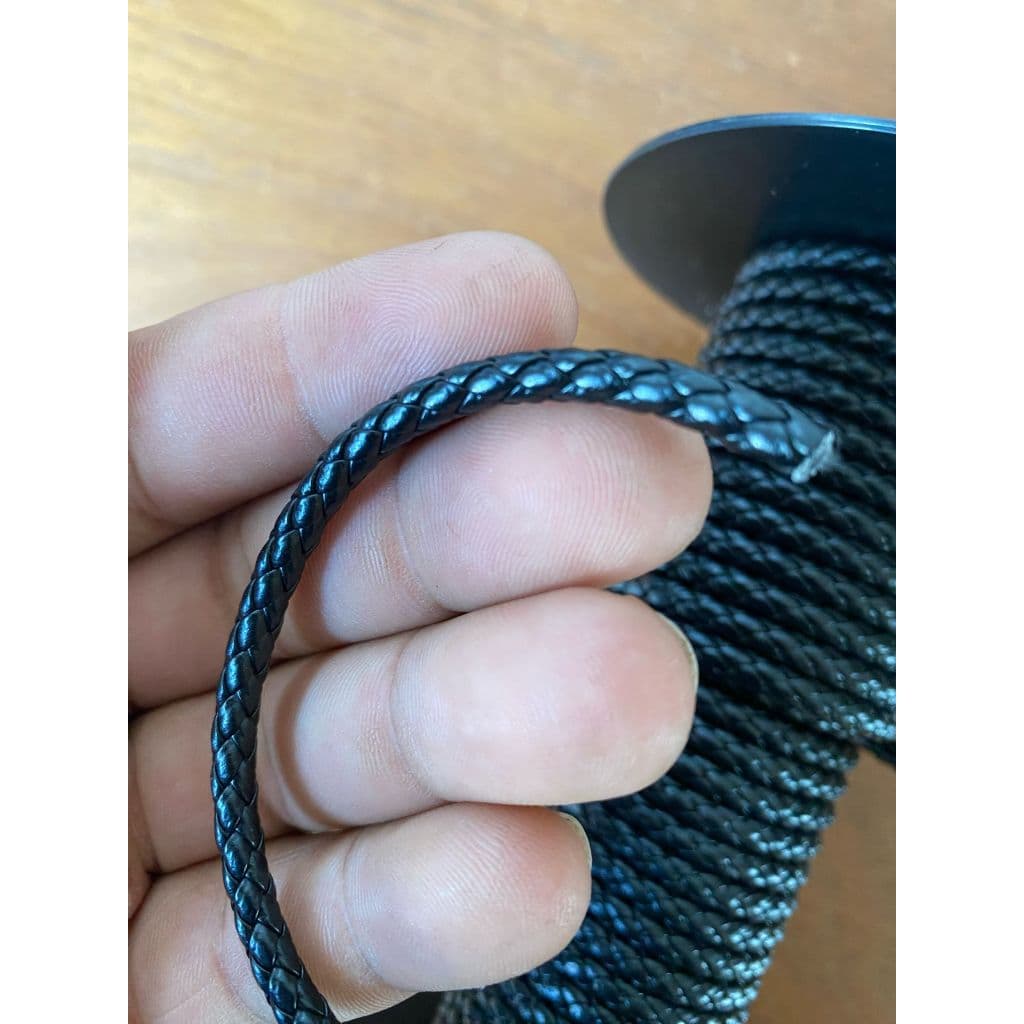 Cordão de Couro Trançado 5mm -  1 e 2 metros