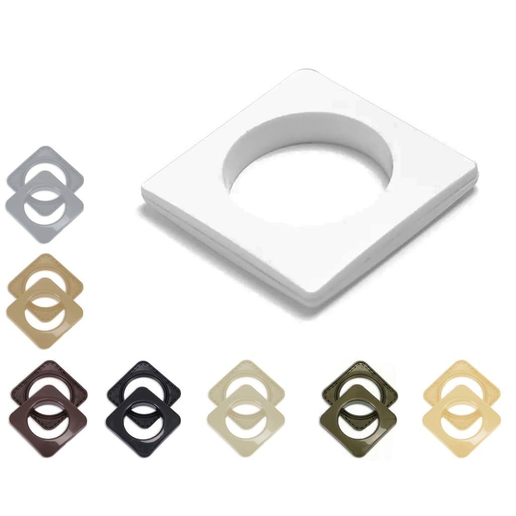 Kit 100 Pares de Ilhós cortina Quadrado para Varão de 28mm Artesanato Plástico Resistente