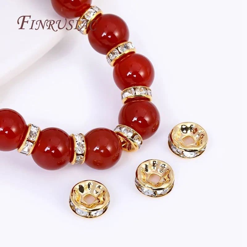 Espaçador Rondele Rondela metal 20unidades Entremeio Separador Pulseiras com brilho DIY Artesanato