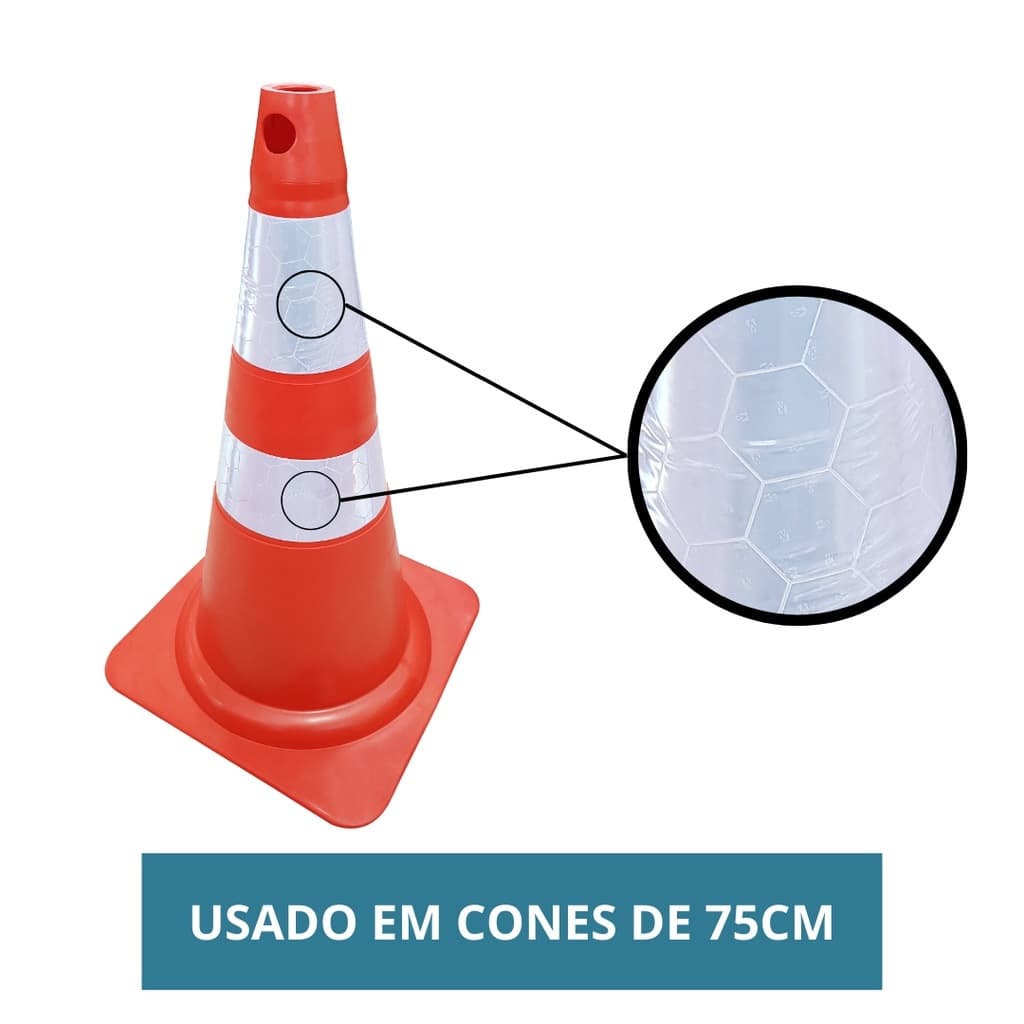 Kit C/ 20 Jogos Faixa Refletiva P/ Cone De 75 Promoçao