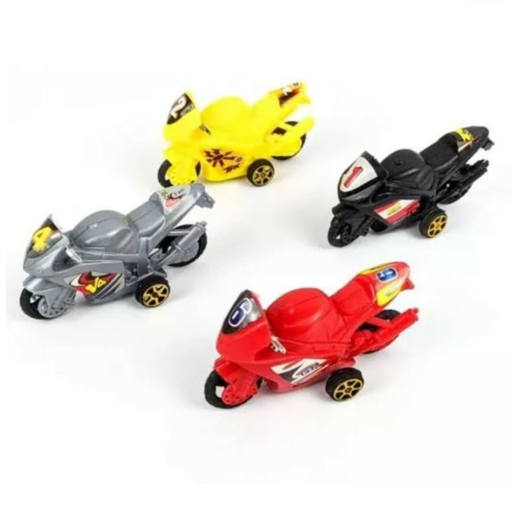 Kit moto 4 moto colorida  brinquedo Menino Brinquedos