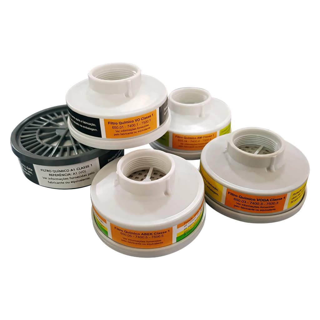 Filtro Químico Plastcor para Máscara Respirador 1/4 Facial – Proteção Classe 1 Profissional EPI