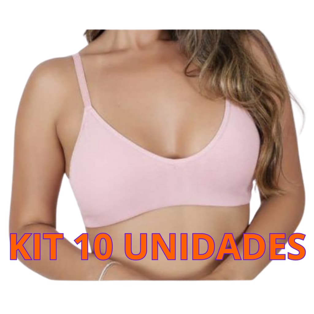 Kit 10 SUTIÃ TOP BÁSICO Sem Bojo Sem Aro Confortável Sutia 0065