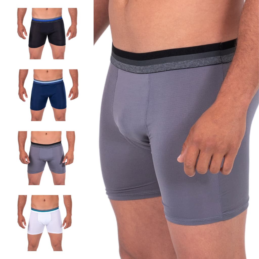 Kit C/6 Cueca Boxer Furadinha DRY FIT Long Leg Box FORRO Lisa Revenda