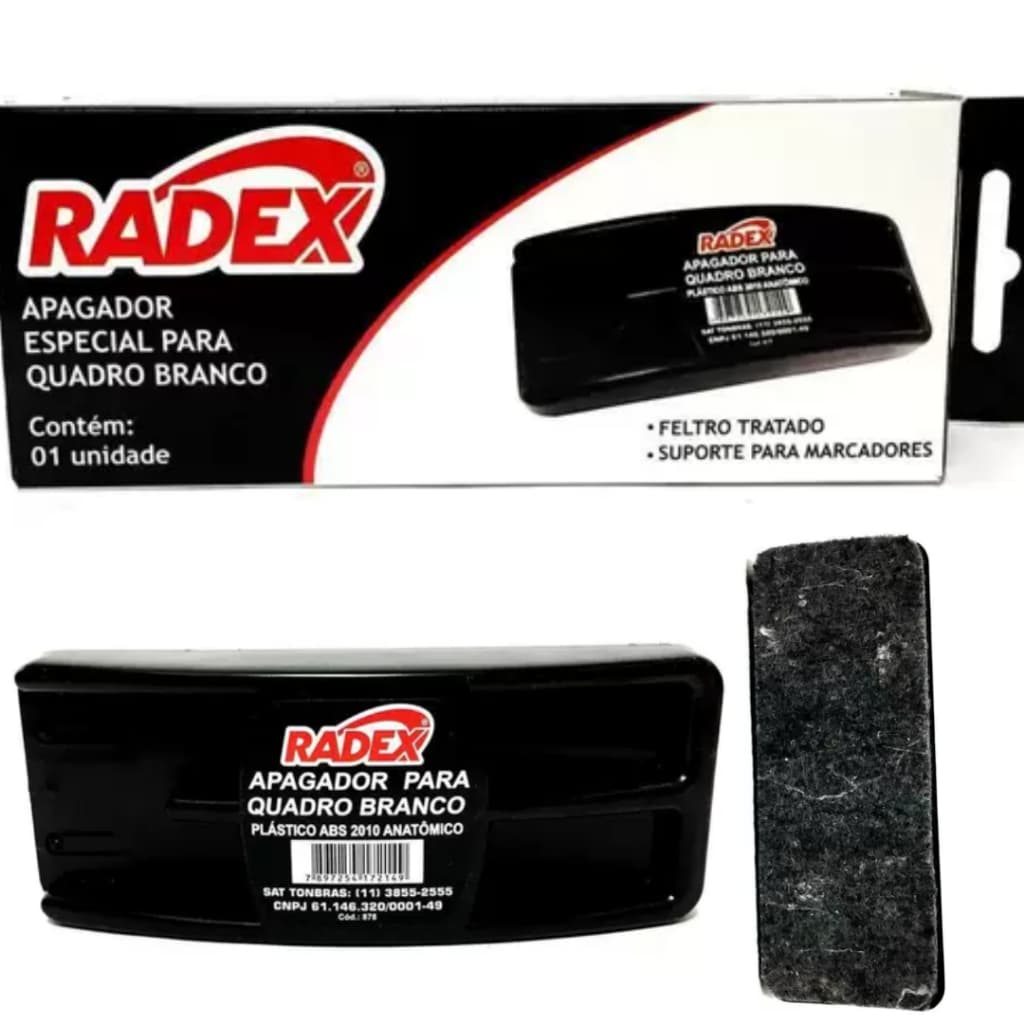 Apagador Especial De Quadro Branco Radex com Base Para 2 Marcadores Custo Benefício