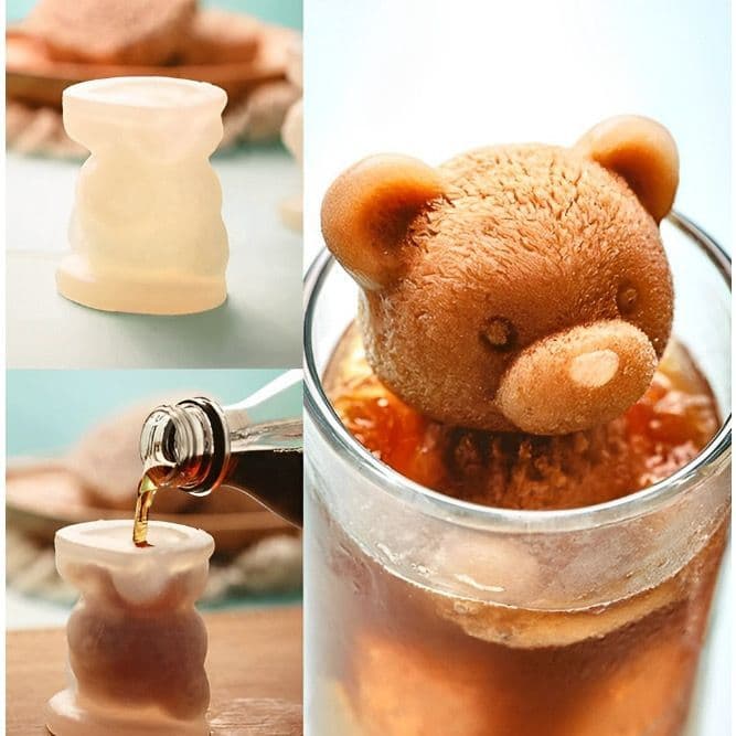 1/2/3 FORMA DE GELO 3D SILICONE MOLDE DE Urso - KEHOME