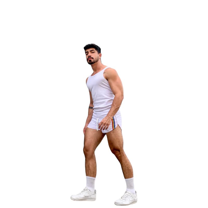 Short Tactel com elastano lgbt praia piscina academia Masculino