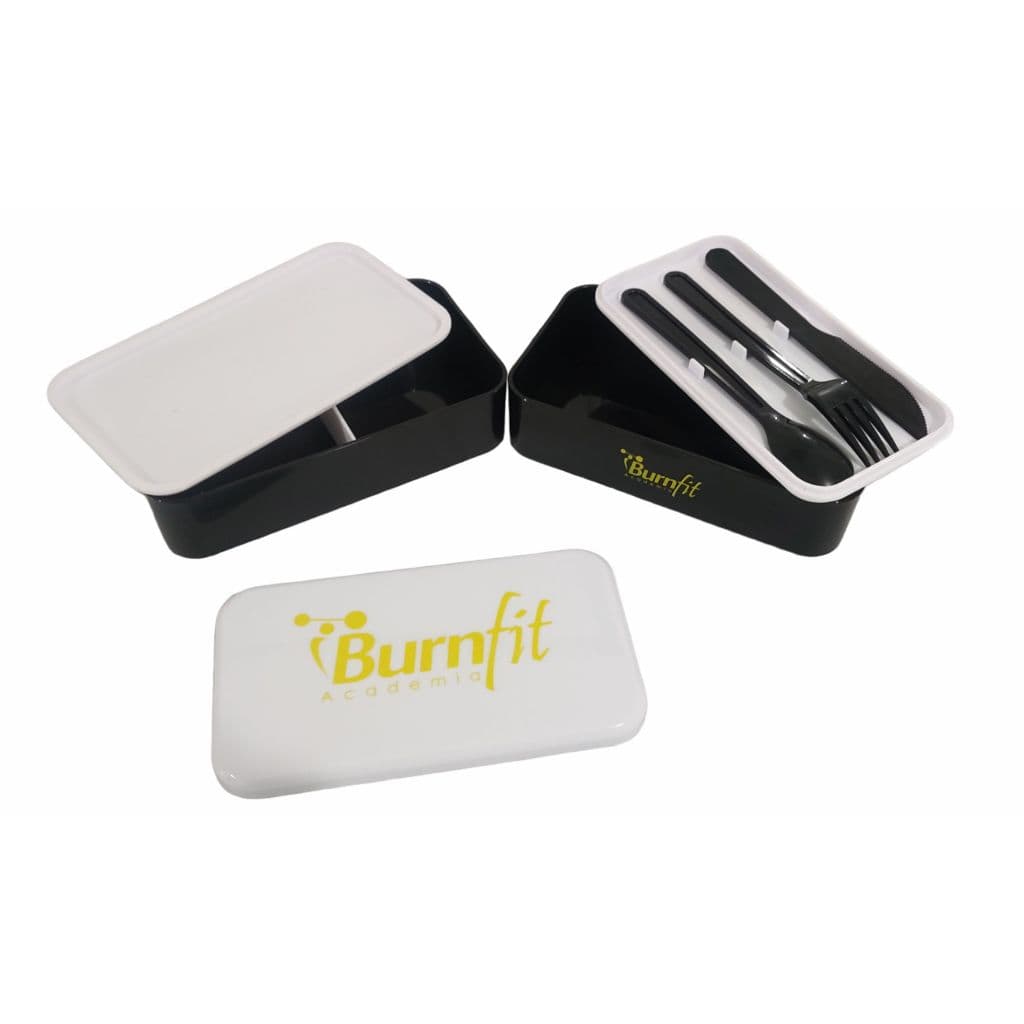Marmita fitness com 2 Compartimentos e Talheres