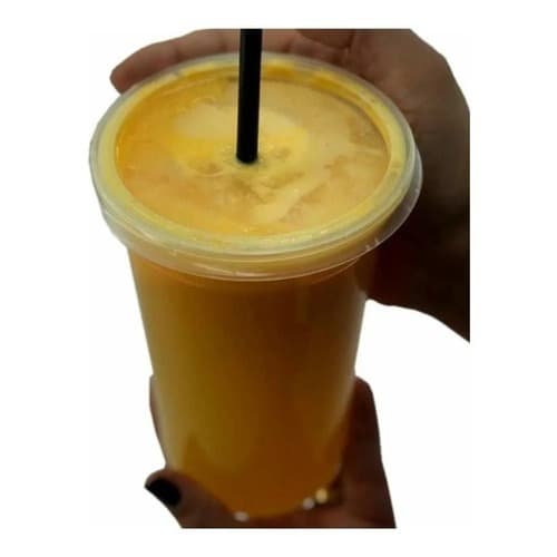 Kit Copo Descartavel Pp Liso 400ml  Com Tampa Furo Milk-shake Açai Bebidas Festa 50uns